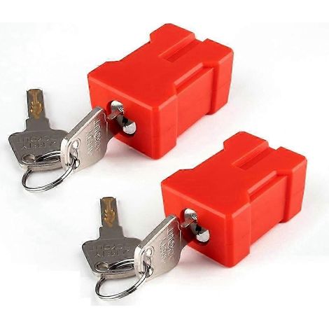 Lot de 2 verrous de prise - Dispositif de verrouillage de fiche pour cordons électriques, coupe-circuit. Compatible avec les prises américaines standard à 2 et 3 broches. Bonne qualité. WHBYV (1/4)