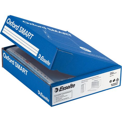 Esselte Fundas Perforadas A4 Oxford Smart Transparente PP Grabado 22x30 Cm Paquete 400 Unidades