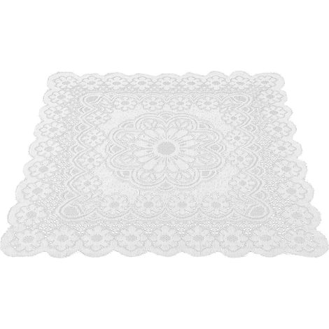 Housse de protection en dentelle pour table de chevet, housse multifonction blanche (1/5)
