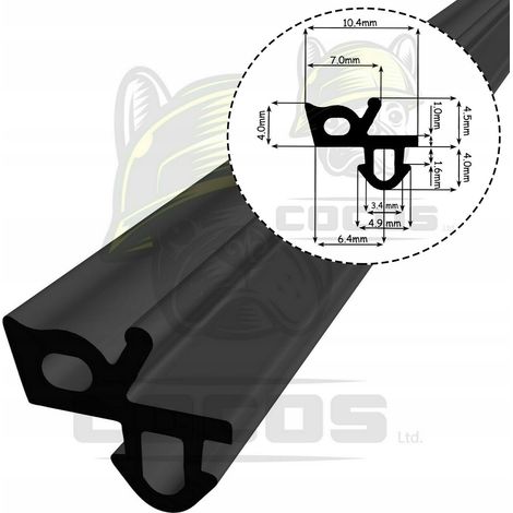 Junta para ventanas de PVC S-1586 WITAL NEGRO 1m (1/5)