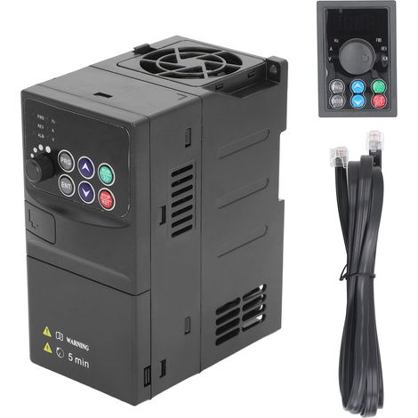 Onduleur à fréquence variable triphasé 5,5 kW, entrée 320 à 460 V, contrôle de sortie 0 380 V avec câble de 1,5 m (1/5)