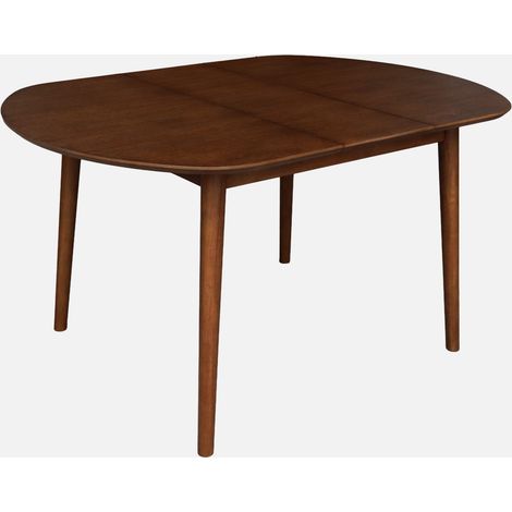 Mesa de comedor ovalada extensible de madera, 4-6 asientos (1/5)
