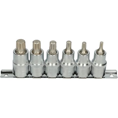 Rail de 6 douilles tournevis XZN 55 mm 1/2" M5 - M14