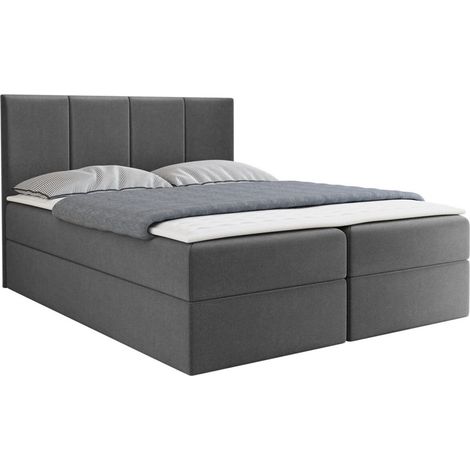 Lit boxspring Oppidum, Manila 16, Double, Continental, 140x200, Tissu, Disponible, 144x208x103cm