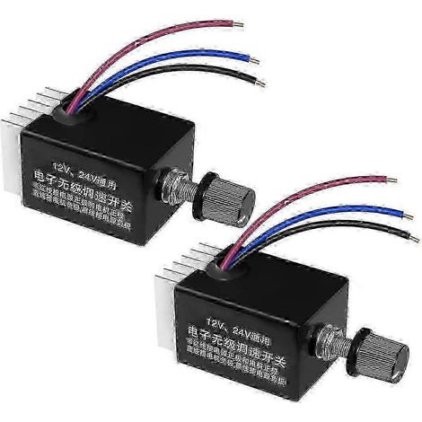 Contrôleur de vitesse compatible avec moteur CC 12V/24V, 2 variateurs à variation continue avec boutons (1/5)