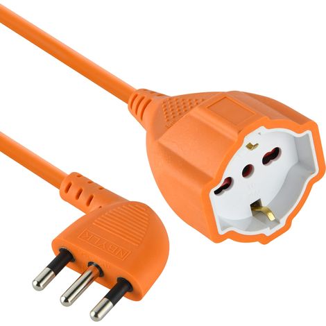 Electraline 01573 Prolunga giardino 30 mt spina 16A e presa polivalente (schuko + 10/16A) adatta per elettrodomestici da giardinaggio - sezine cavo 3G1,5 mm², Colori Assortiti (1/4)