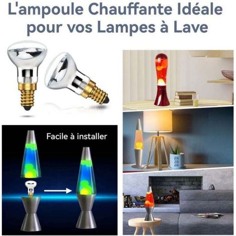 Ampoule pour lampe à lave - - 25 W - E14 - R39 - Blanc chaud - 4 pièces - 39 mm diamètre - Petite vis Edison (1/4)