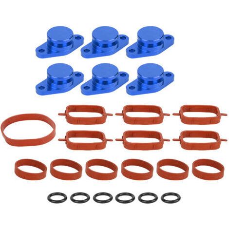 Bouchons d'obturation pour volets de turbulence moteur 6x22 mm avec joints en caoutchouc compatibles avec M57/M57D25 (bleu)