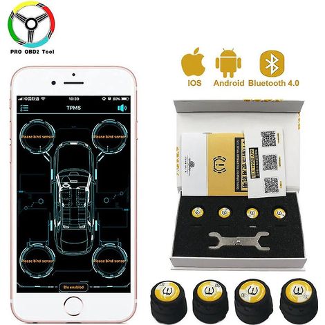 Nouveau capteur de pression des pneus externe universel TPMS Bluetooth 4.0 V11b compatible iOS et Android (1/5)