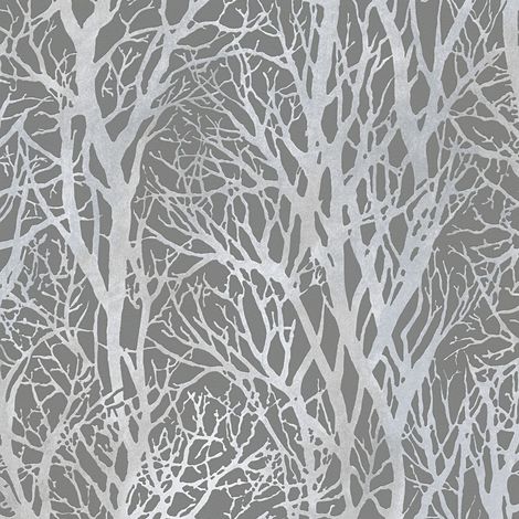 Carta da parati natura Profhome 300943 Carta da parati TNT strutturata con elementi di natura opaca argento grigio 5,33 m2