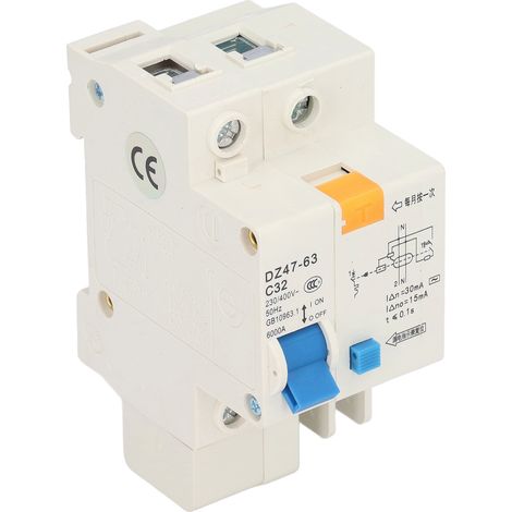Disjoncteur miniature différentiel 30 mA 230 V 400 V 1P+N 32 A DZ4763 C32 (1/5)