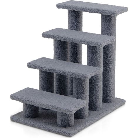 Albero di gatto per graffiare in truciolare, Albero rampicante per gatti 60,5cm Grigio (1/5)