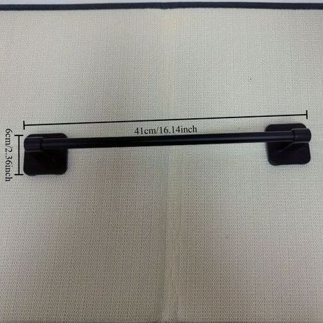 pair Porte-serviettes mural sans perçage – Barre horizontale auto-adhésive pour salle de bain et cuisine, gain de place (1/5)