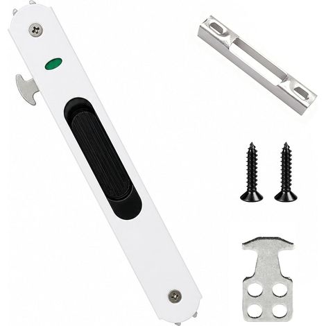 Serrure de Porte Coulissante Porte Coulissante Fenêtre Crochet en Acier Inoxydable, Verrou Porte Coulissante avec Crochet Simple Face, Fermeture pour Baie Vitrée, Fenêtre Coulissante, Porte en Verre (1/5)
