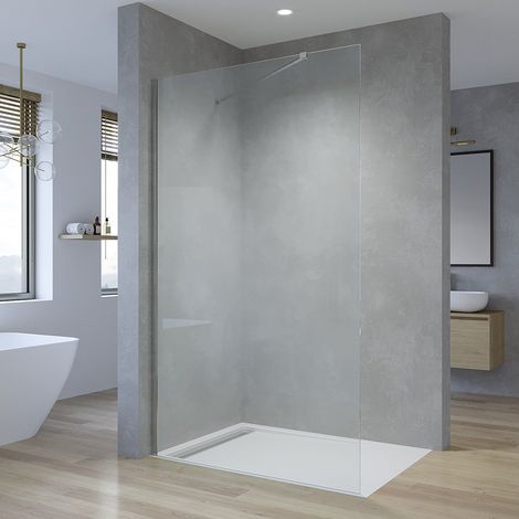 Duschwand Walk in Dusche Glas Duschtrennwand 80 90 100 110 120 cm Duschabtrennung Duschkabine Glaswand 8mm Nano Sicherheitsglas mit verstellbarer Winkel Stabilisationsbügel 100x200 cm (1/5)