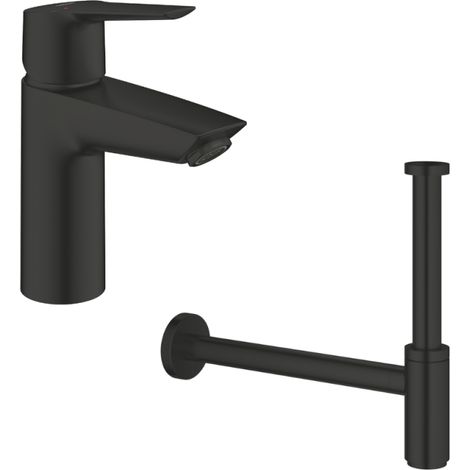 GROHE Start Mezclador de lavabo negro S con sifón negro S