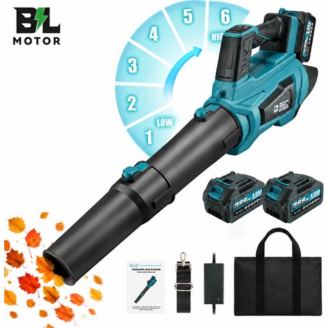 Akku Laubbläser 21V Brushless 58,000u/min Elektrischer Laubbläser,bürstenloser Motor,batteriebetrieben zum Blasen von Blättern, 2x4,0Ah Batterie kompatibel mit Makita-Akku (1/5)