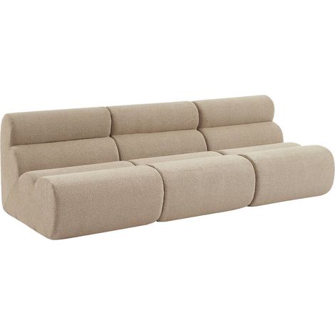 sweeek - 3er-Set modulare Lounge-Sessel mit strukturiertem Bouclé-Bezug, Strukturiertes Bouclé, Beige (1/5)