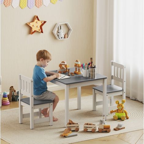 MEUBLIV Mesa infantil con 2 sillas 56 x 52 x 48 cm gris - 3 piezas (1/5)