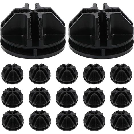 20 Boucles de verrouillage en treillis métallique cubique ABS noir (1/5)