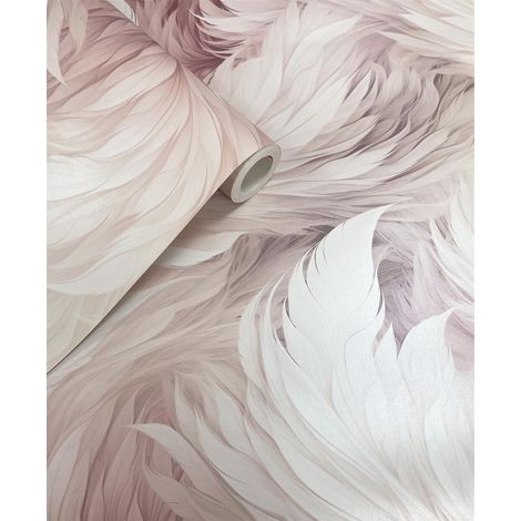 Muriva Feathers Wallpaper Plume Blush Wall Paper Roll