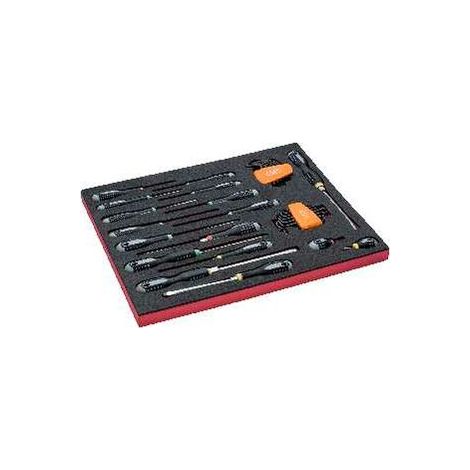 Bahco Fit&Go 3/3 Schaumstoffeinlage Satz Winkelschraubendreher und Schraubendreher für Schlitz-, Phillips-, Pozidriv- und TORX-Schrauben - 34-tlg. (1/5)