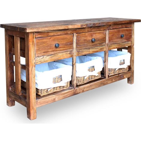 Buffet,Bahut, Meuble de Rangement pour Salon, Bureau Bois de récupération massif 100 x 30 x 50 cm, Armoire de Rangement FBV27965 (1/5)