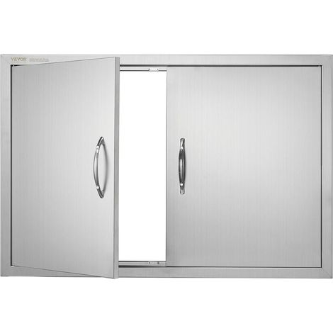 Accès pratique au placard extérieur, double porte inox 88,9 x 61 cm pour îlot de barbecue (1/5)