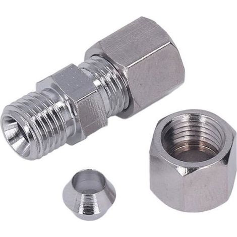 Connecteur De Tuyau De Frein - Cuivre Chromé - Pour Tube 4,75 Mm - Évasement Inversé - 10 Pièces (1/4)