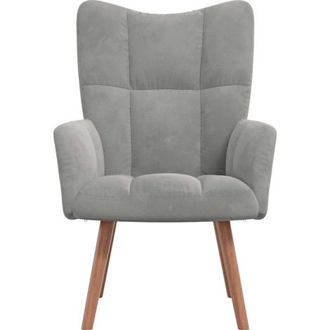 vidaXL Relaxing Chair Light Grey Velvet