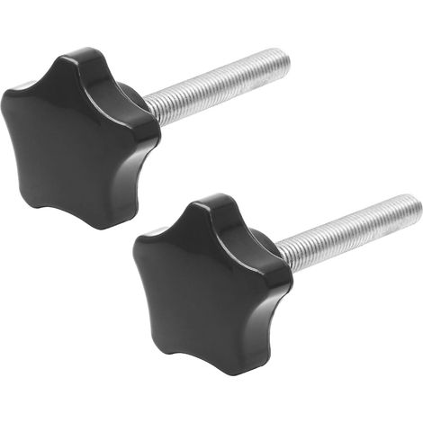 Lot de 2 boutons étoilés filetés M8 x 1,969 pouce, poignée en plastique, serrage manuel pour base de parasol (1/5)