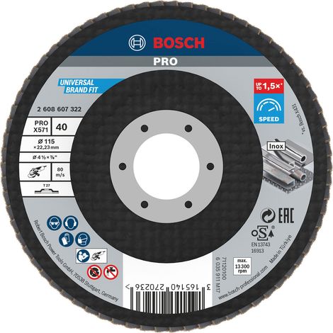 Bosch PRO X571 Disque à lamelles 115 mm G40 - 2608607322 (1/3)