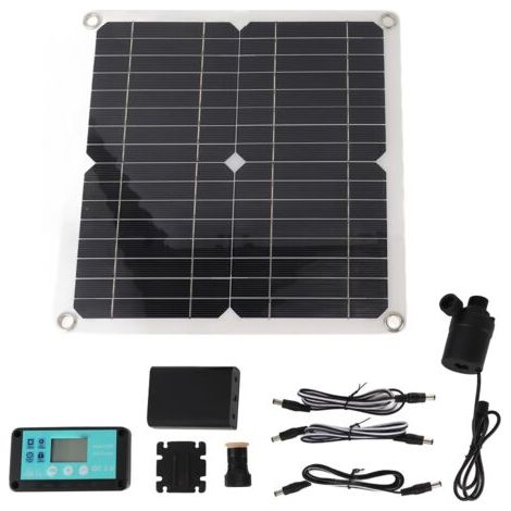 Kit de pompe à eau solaire 50W, panneau solaire 22W, pompe de fontaine à eau avec boîtier de batterie, contrôleur de synchronisation DC12V