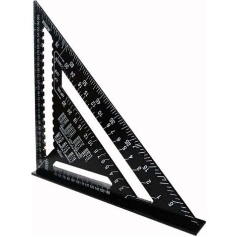 Carpenter's Square 90 Degree Aluminum Alloy Triangle Rulers High Precision Woodworking Measuring Tool Angle Protractor for Woodworking Building DIY (12'', Metric) (1/4)