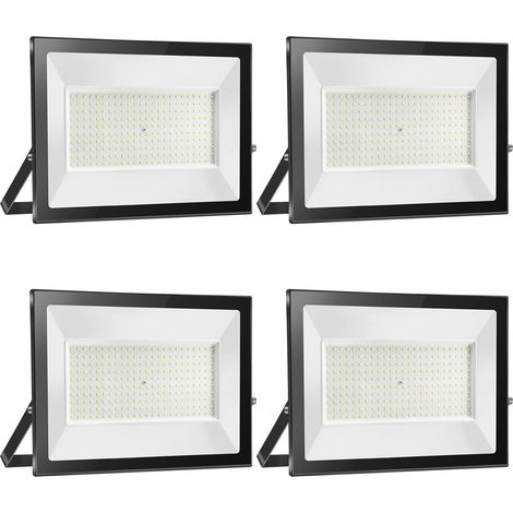 4pcs 200W 20000LM Projecteur LED Extérieur 6000K Blanc Froid Spot LED Extérieur IP65 Etanche Projecteur LED pour Terrasse Jardin Parc Garage Cour Entrée (1/5)