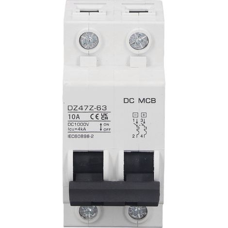 Disjoncteur CC pour protection contre les surcharges, système magnétique, disjoncteur photovoltaïque bipolaire 1000 V 10 A (1/5)