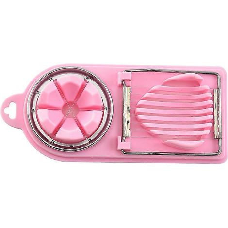 Coupe-œufs multifonctionnel 2 en 1 en acier inoxydable pour accessoires de cuisine (rose foncé) (1/5)