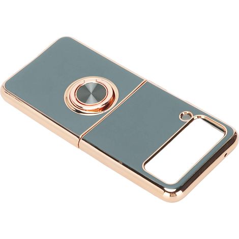 Étui aimanté pour smartphone Z Flip 3 gris avec support à boucle pour doigt rotatif à 360° et coque magnétique de protection. (1/5)