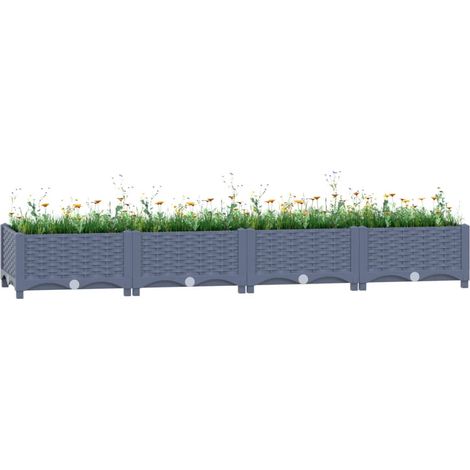 Jardinière de jardin - Balconnière à fleurs Lit surélevé 160x40x23 cm Polypropylène BV924087 - BonneVie (1/5)
