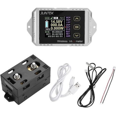 Kabelloses Gleichspannungs-Amperemeter mit Farb-LCD-Bildschirm und Watt-Tester (VAT-1050, 0-50A 0-100V)