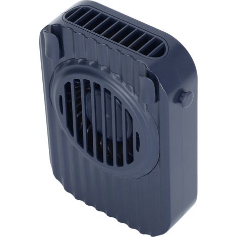 Mini ventilateur de cou USB portable mains libres, créatif, à porter et à suspendre, 3 vitesses (bleu) (1/5)