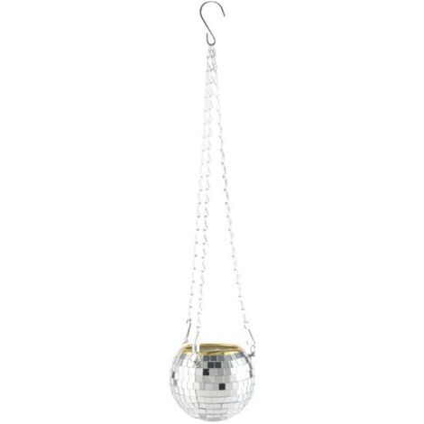 Decorative mirror, disco ball reflector for hanging flower pots in the garden