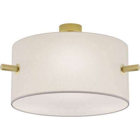 Abat-jour Plafonnier Rond Tissu Blanc Camden Trio Lighting (1/4)