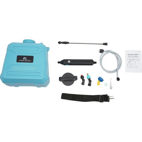 Pulverizador, capacidad de 8 litros, pértiga telescópica ajustable, color azul. (1/2)