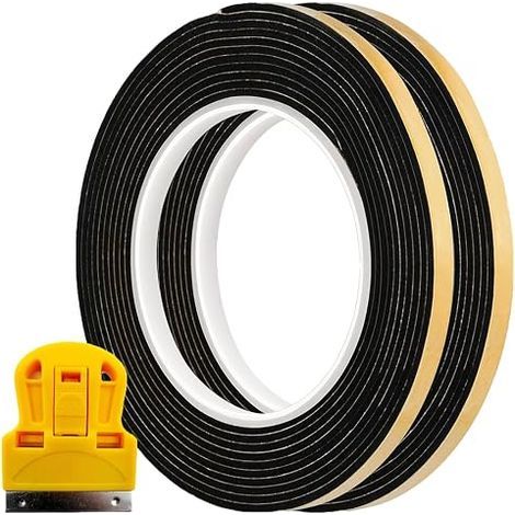 Self Adhesive Rubber Seal Tape Hob Door Window Sound Insulation Waterproof 8mm(W) x 2mm(D) (1/5)