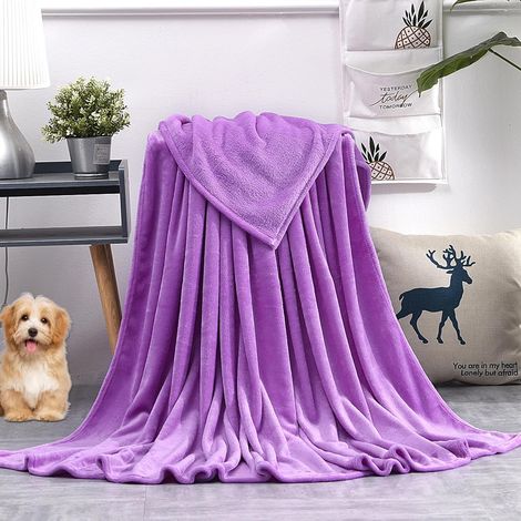 Flanell-Fleecedecke 120 x 200 cm, weiches und flauschiges Polyester, pflegeleicht, ideal für den Winter oder als Geschenk, lila