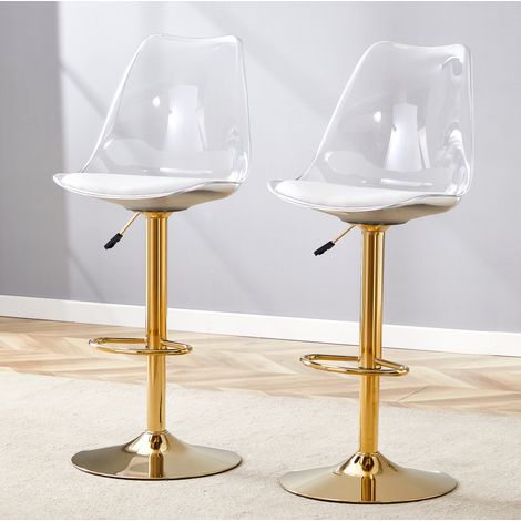 Taburetes de bar ajustables giratorios dorados OKMYHOME (1/5)