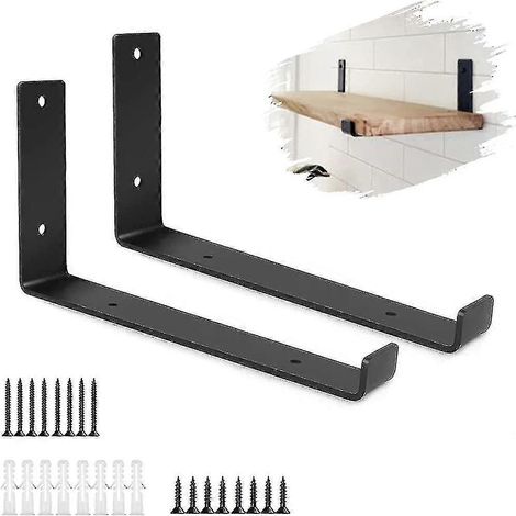 Support d'étagère noir, 2 supports d'étagère robustes de qualité industrielle, taille L TY (1/5)