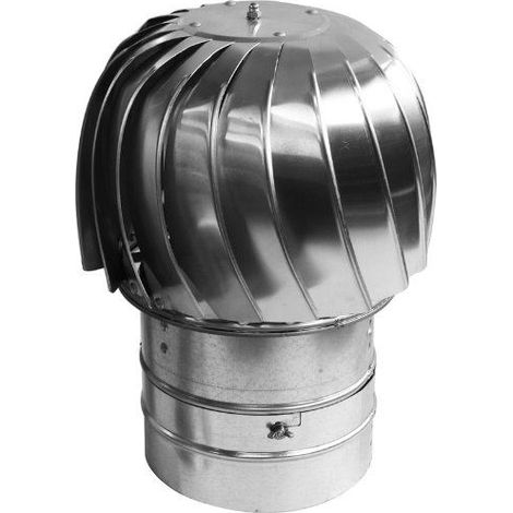 Toit de cheminée en acier inoxydable avec extracteur d'air, diamètre 200 mm (1/2)