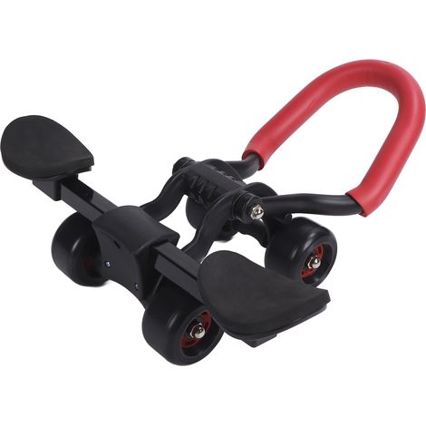 Rouleur Abdominal 4 Roues Kit Musculation Ventre Plat, Appareil Fitness Abdominaux, Roulette Sport avec Tapis, Entraînement Corps Maigrir (1/5)